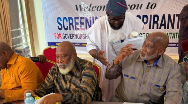 Oyebade at the NDC Ondo State for Screening